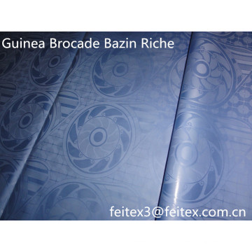 Light blue shadda guiné brocado bazin riche soft perfuem 100% algodão africano estoque de têxteis design de moda por atacado